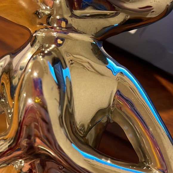 Ceramic Mirror Chrome Cute Whimsical Yoga Frog - Picture 12 of 12